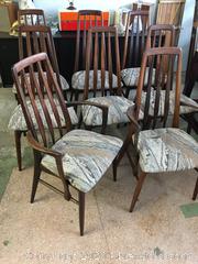 Vintage Mid Century Modern Rosewood Dining Chair Set of Eight by Koefeds Hornslet Denmar